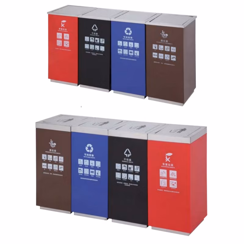Brand New Refuse Bin Versatile Trash Receptacle Stainless Steel Garbage Can for Public Spaces
