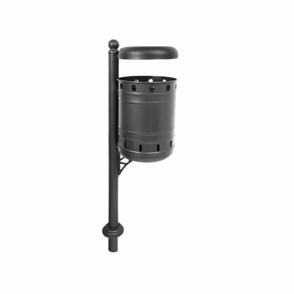 New Design Outdoor Furniture Street Standing Round Metal Recycle Bin Garden Dustbin Public Park Perforated Decorative Trash Can