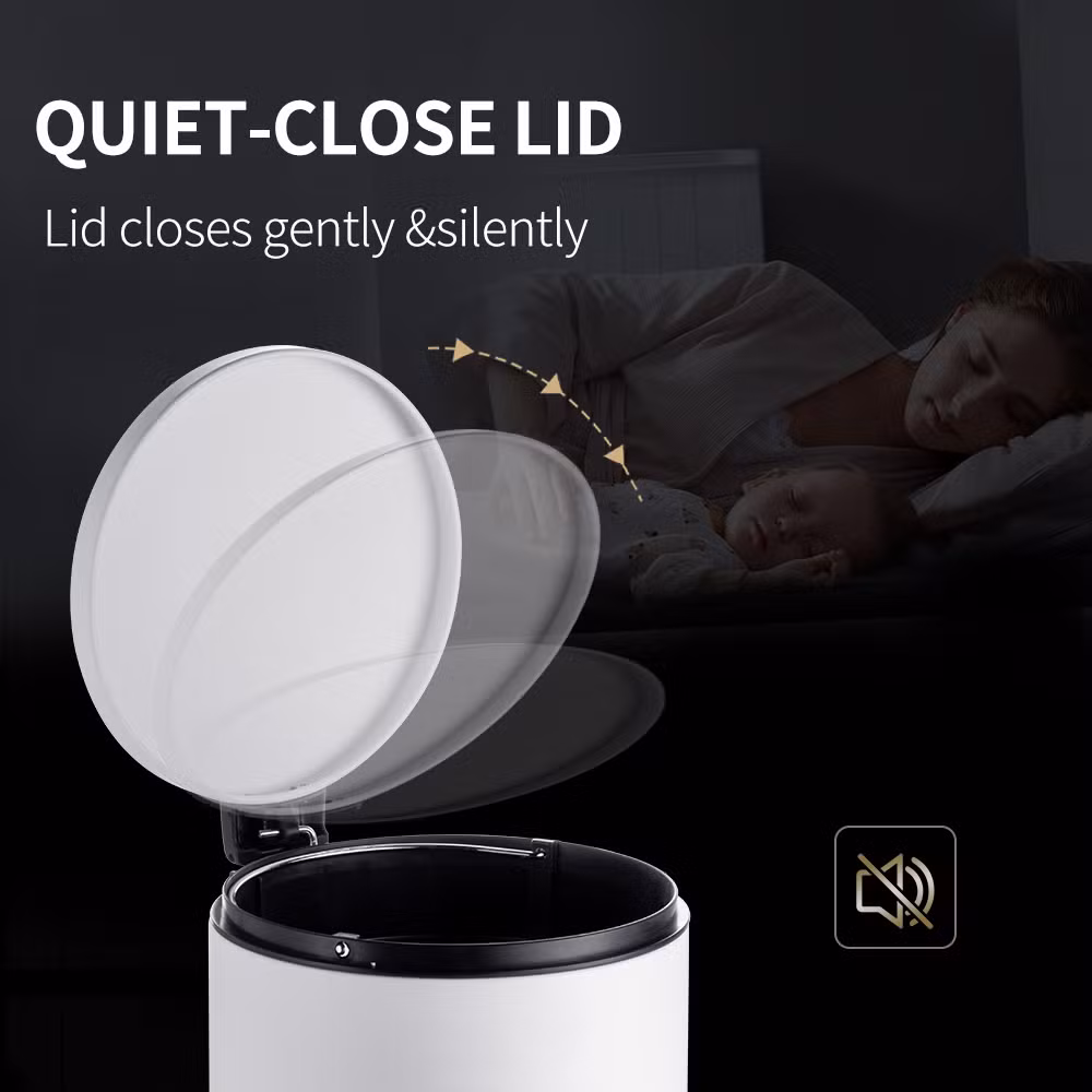 Contemporary 5L Dustbin in Durable Stainless Steel for Stylish Bathrooms