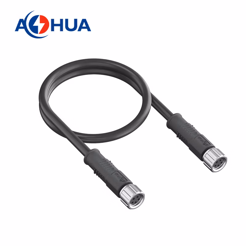 5pin IP67 Waterproof Cable Connector M8 Pre-Wire Male Female Connector Metal Nut Plastic Power Signal Receptacle with 20/22/24 AWG Electrical Wire Joint