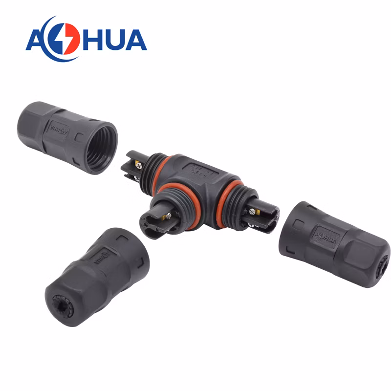 IP67 Outdoor Supply (20A/300W) Power Adapter M20 1.5mm Sqm Wire Joint 2pin 3pin 4pin 3 Ways Plug /Socket/Jack/Receptacle/Splitter/Distributor
