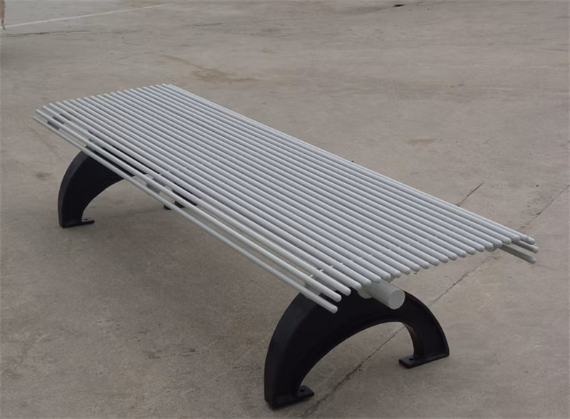 Urban Outdoor Furniture Outside Park Garden Patio Steel Sitting Bench Without Back