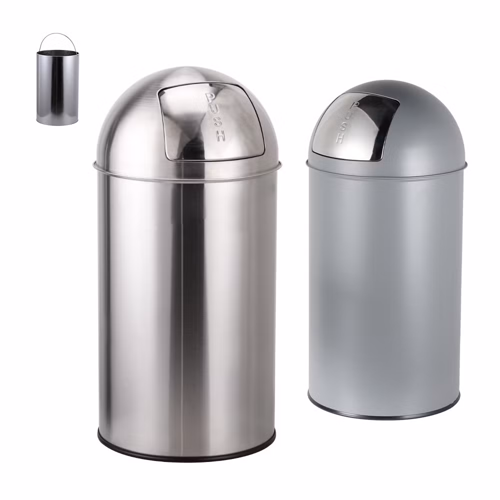 Full Size 12L 27L 35L 50L 70L 90L Round Recycling Bins for Public Spaces Waste Management Indoor Outdoor for Households Shopping Malls Push Bin