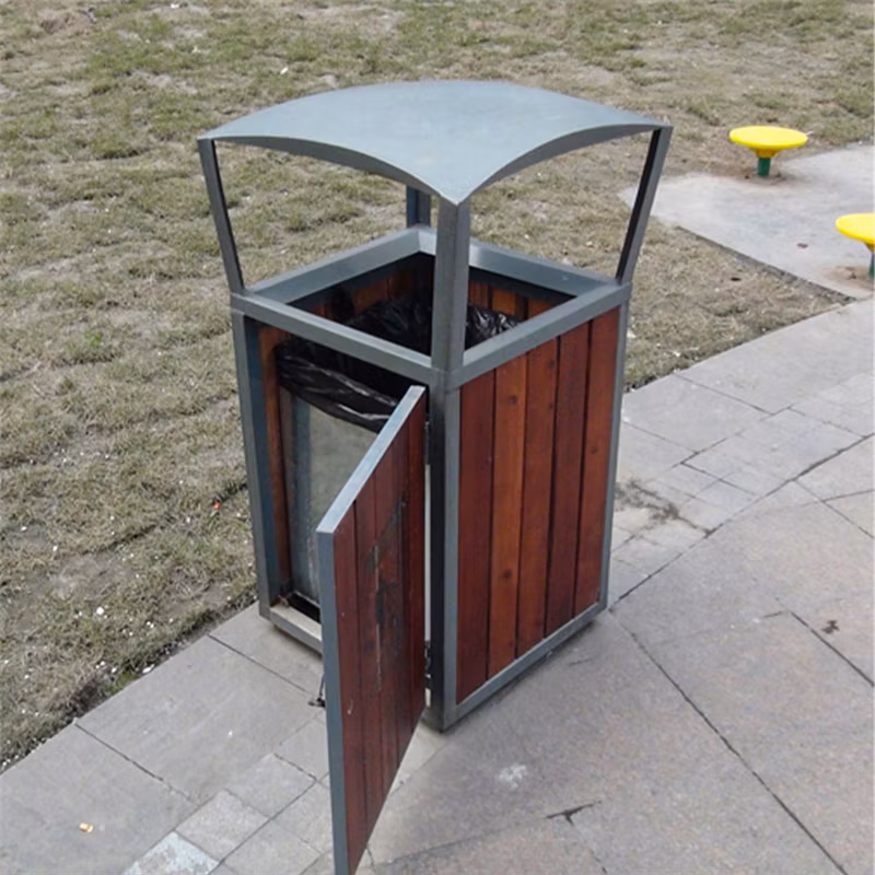 Cheap Decorative Outdoor Wood Garbage Trash Can Recycle Waste Bin Box Manufacturers