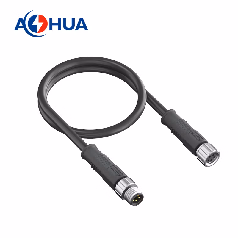 5pin IP67 Waterproof Cable Connector M8 Pre-Wire Male Female Connector Metal Nut Plastic Power Signal Receptacle with 20/22/24 AWG Electrical Wire Joint