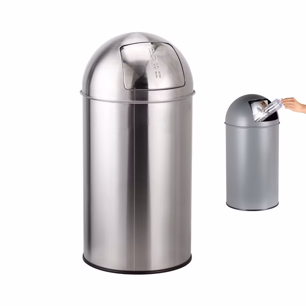 Full Size 12L 27L 35L 50L 70L 90L Round Recycling Bins for Public Spaces Waste Management Indoor Outdoor for Households Shopping Malls Push Bin