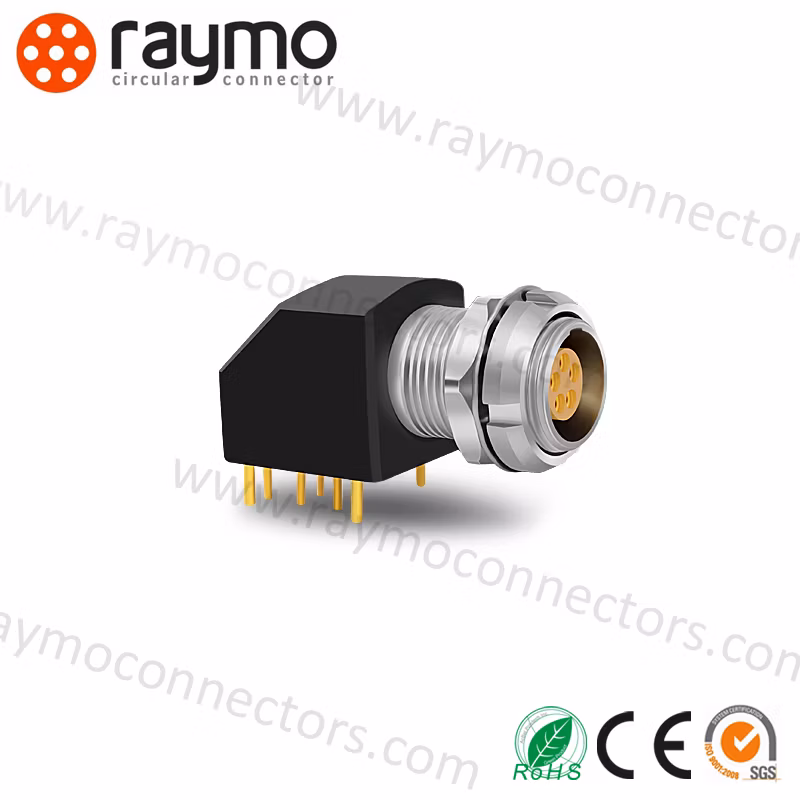 Elbow Metal Receptacle 0b Series 3 Pin Exg Exa Push Pull Connector