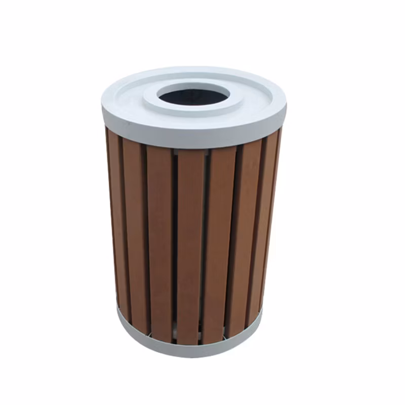 Outdoor Wood Garbage Waste Clinical Paper Basket Bin Recycle Litter Bin Manufactures