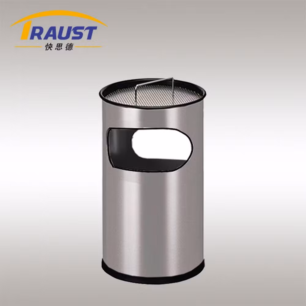 Traust Public Recycle Metal Waste Litter Garbage Trash Can Bin