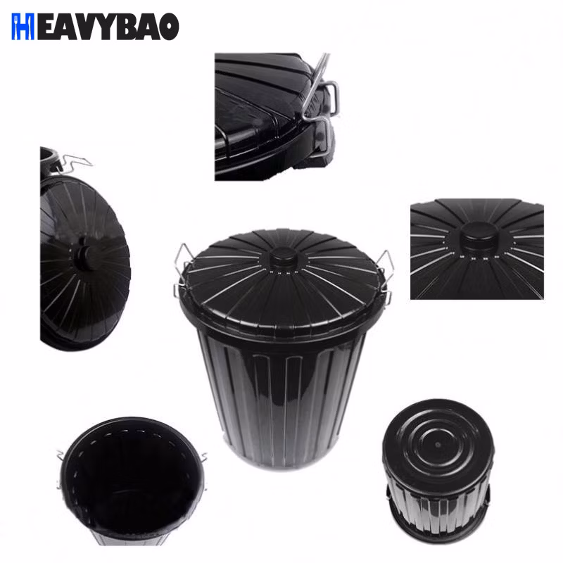 Heavybao Plastic Janitorial Round Commercial Garbage Bin Sundries Barrel Food Waste Bucket with Lid