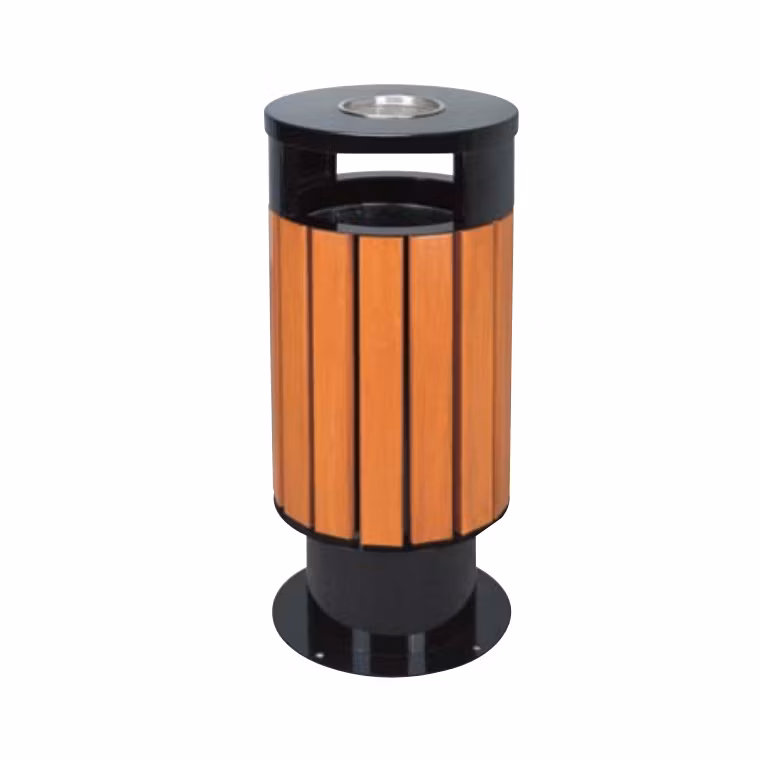 Plastic Trash Rust-Resistant Stainless Steel Waste Receptacle Commercial Bin for Outdoor