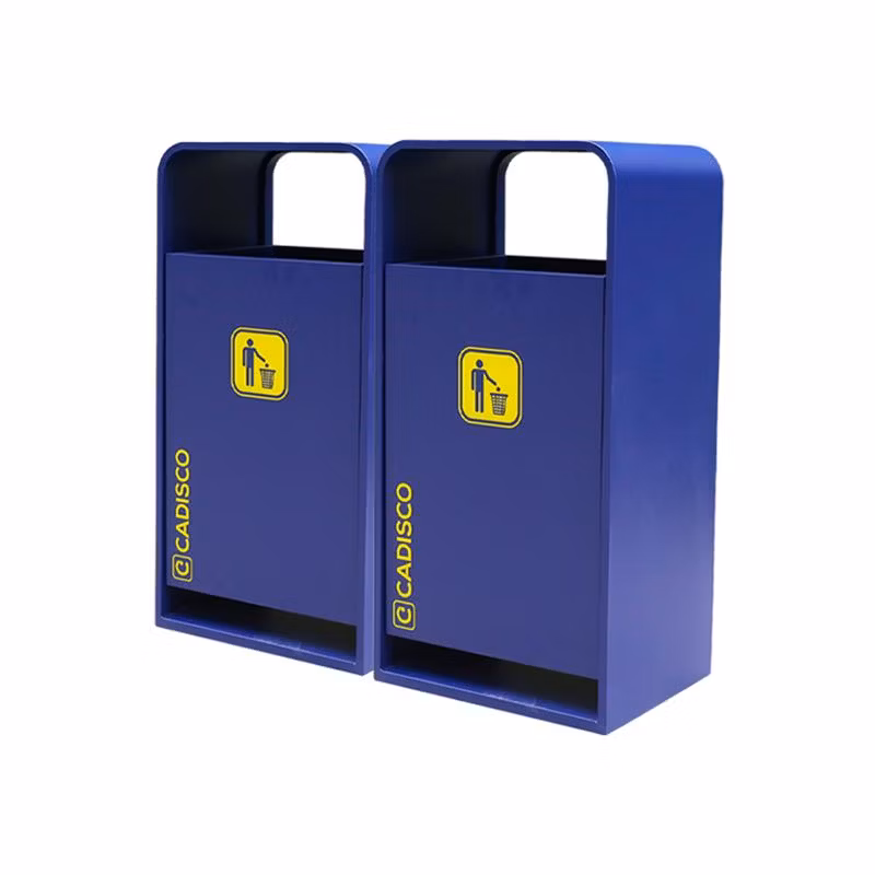 Outdoor Business Rectangular Steel Garbage Trash Bin Outside Metal Waste Recycling Bins