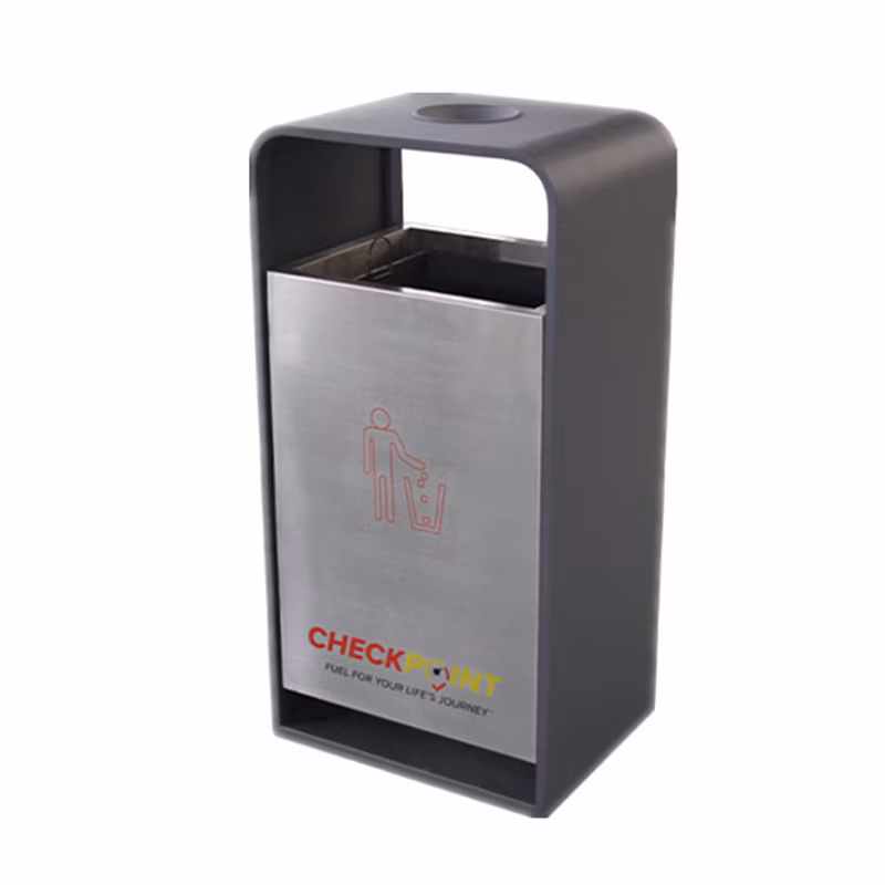 Outdoor Business Rectangular Steel Garbage Trash Bin Outside Metal Waste Recycling Bins