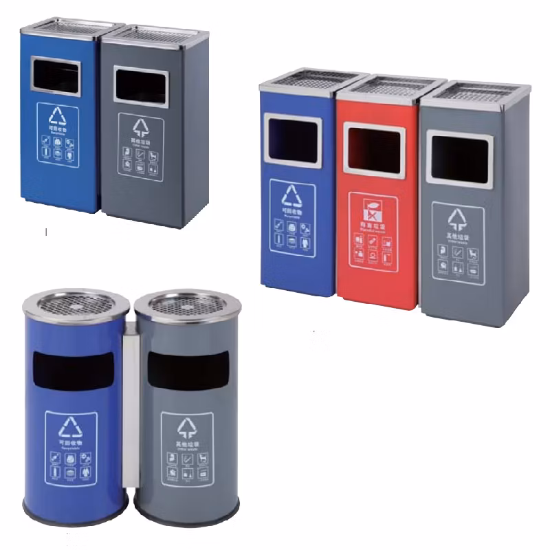 Brand New Refuse Bin Versatile Trash Receptacle Stainless Steel Garbage Can for Public Spaces
