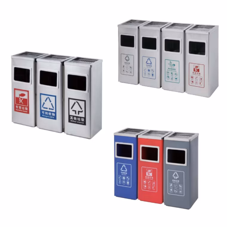 Professional Metal Indoor/Outdoor Refuse Compact Rubbish Bin Trash Receptacle for Outdoor
