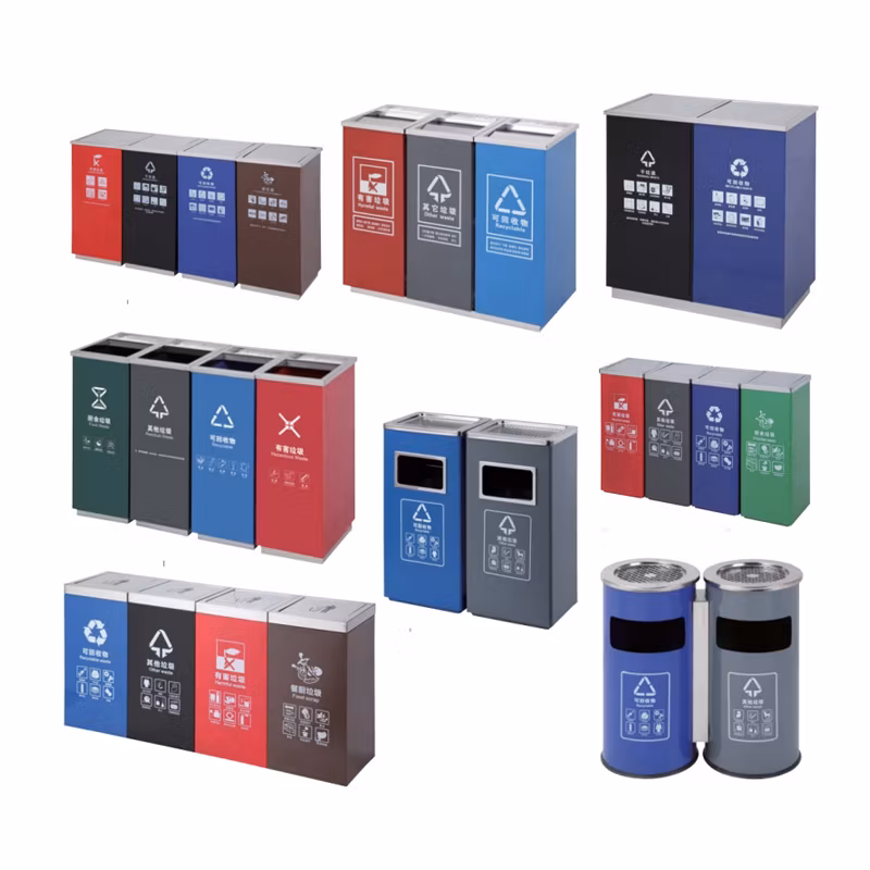 Brand New Refuse Bin Versatile Trash Receptacle Stainless Steel Garbage Can for Public Spaces