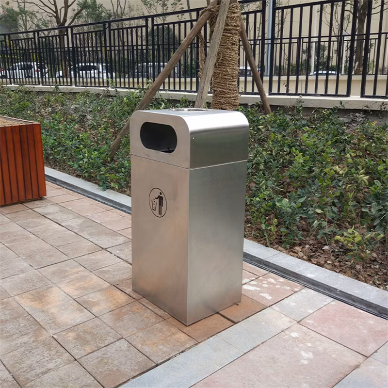Outdoor Big Metal Trash Garbage Bin Street Park Steel Waste Bins Supplier