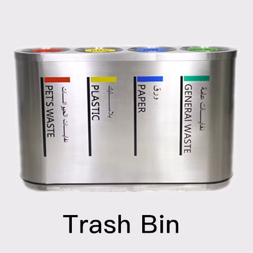 School Outdoor Garden Decoration Dustbin Trash Can Street Park Steel Waste Bin