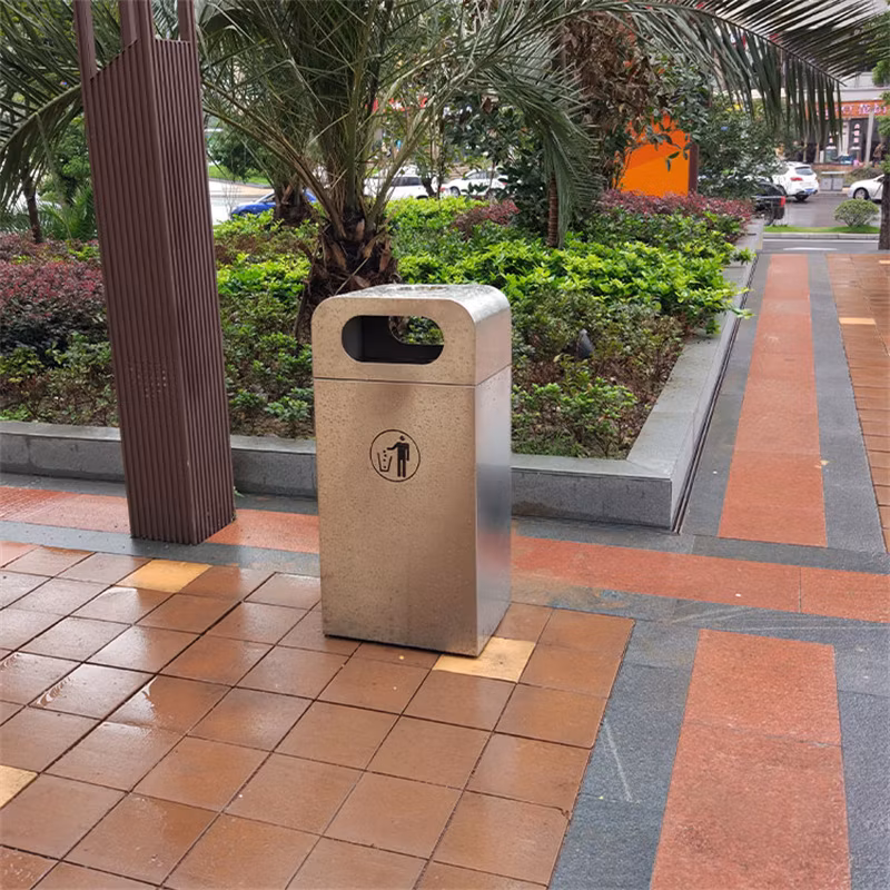 Outdoor Big Metal Trash Garbage Bin Street Park Steel Waste Bins Supplier