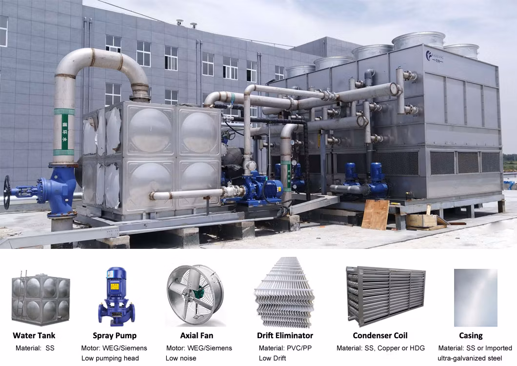 Dry+Wet Combined Water Cooler Fin Tube Hybrid Cooling Tower with Air Cooled Part
