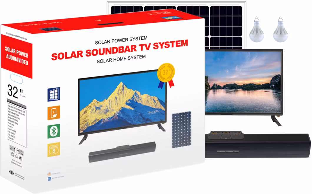 Lithium Ion Battery Built-in Solar Home System DC 12V DC 5V Power System Power TV+Bulb+Lamp+Fan Phone Solar Speaker