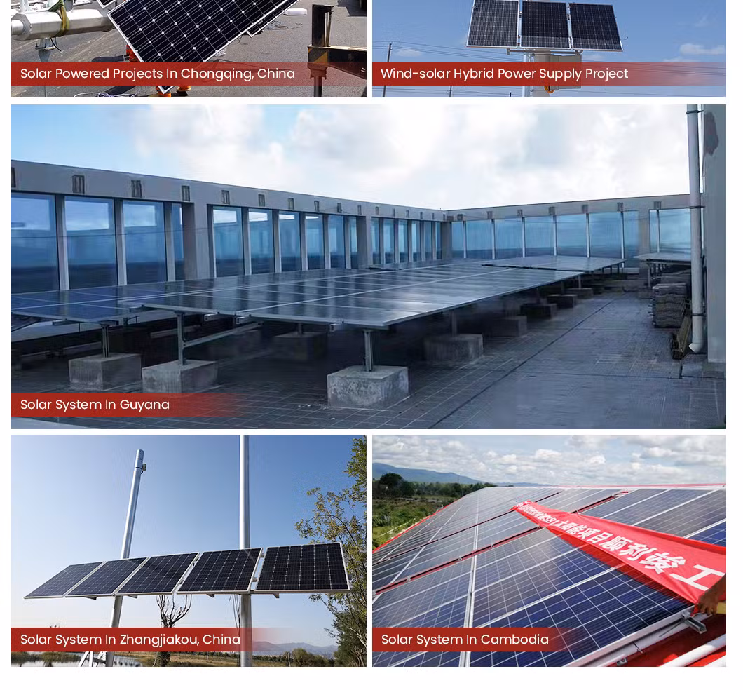 Htonetech 5kw off Grid Solar Power System Complete Kit China 12 Volt Monocrystalline Solar Panel Single Cylinder Electric Diesel Generator 40kwh Solar System