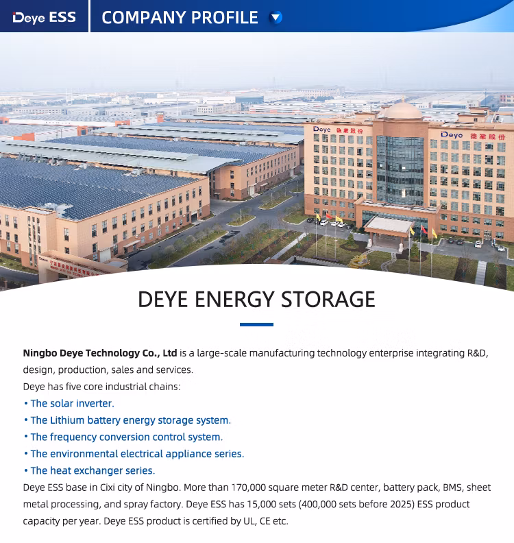 Deye Ess Ae-Fs2.0-2h2 New Design Best Home LiFePO4 Lithium Battery Energy Storage for Solar Panels