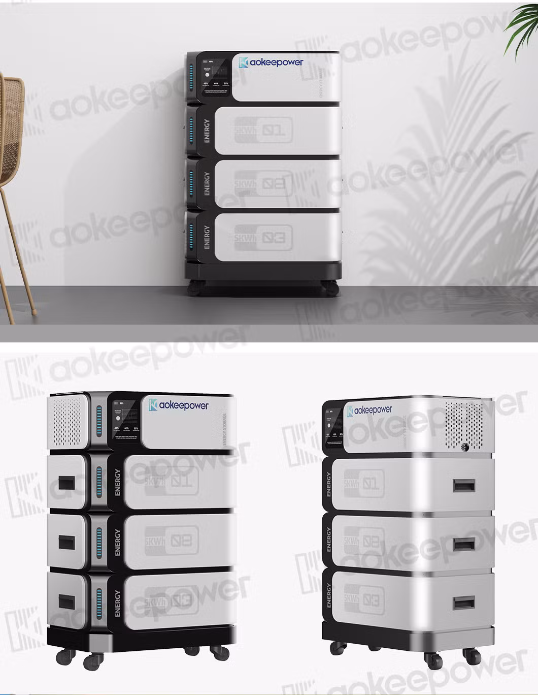 Aokeepower Energy Storage System Ess Household Energy Storage System 5kw Inverter Residential Solar Power Panels LiFePO4 5kwh Energy Storage Battery