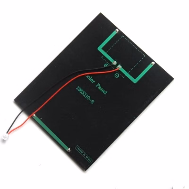 Toy Mobile LED Light Charger 2W 6V Small Solar Panel 136*110mm with pH2.0 Connectors From China Factory
