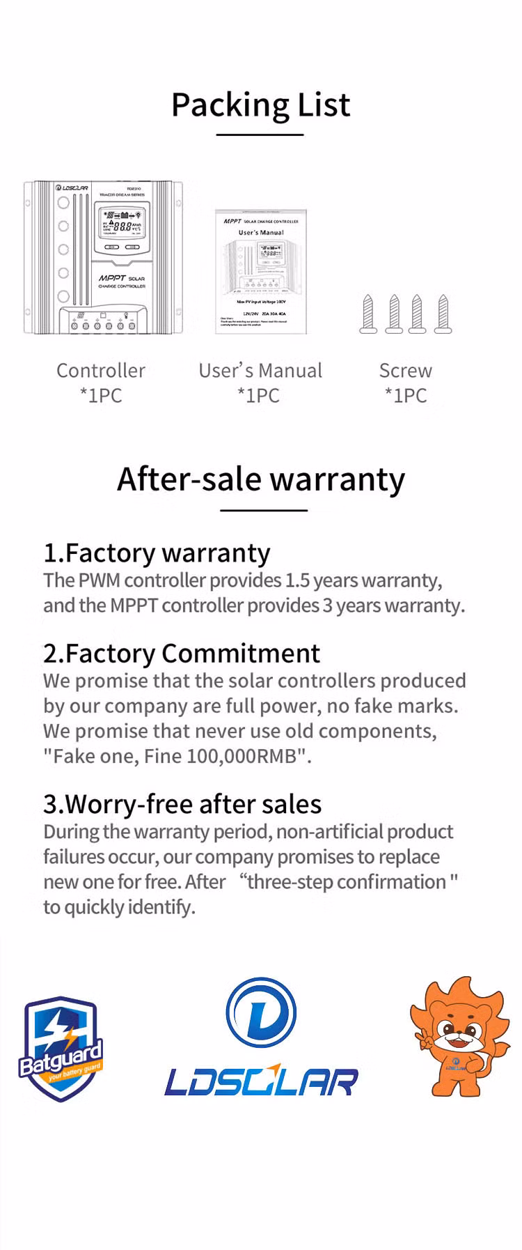 Ldsolar 24V30A MPPT Solar Charge Controller for Solar Power System
