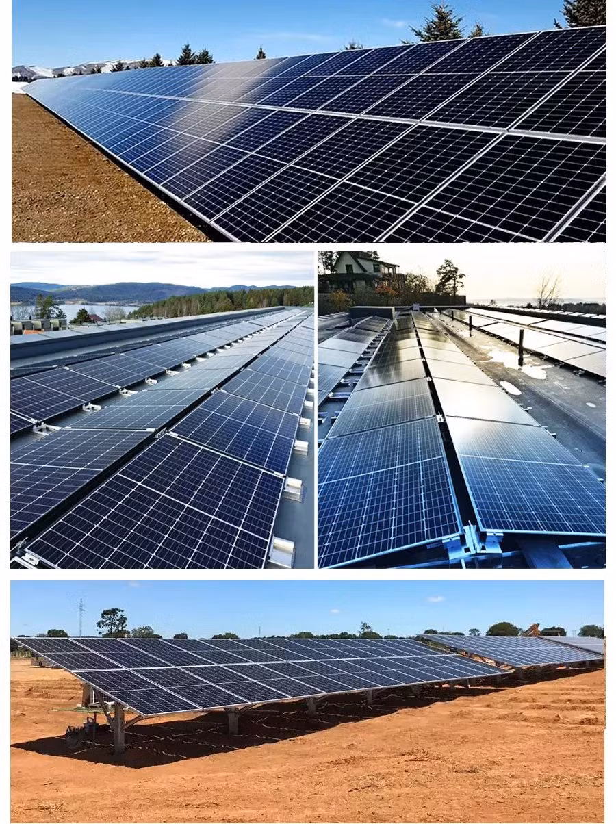 450W 550W 600W 400 Watt Half Cell PV Modules Black Mono Solar Panel 5bb 9bb