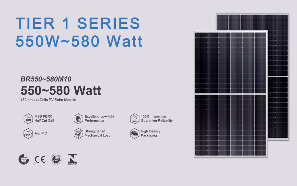Br Solar Panel 200W 350W 400 Watts 550W Energy System All Black Best Power Wholesale Thin Film Storge Half Cell Panels