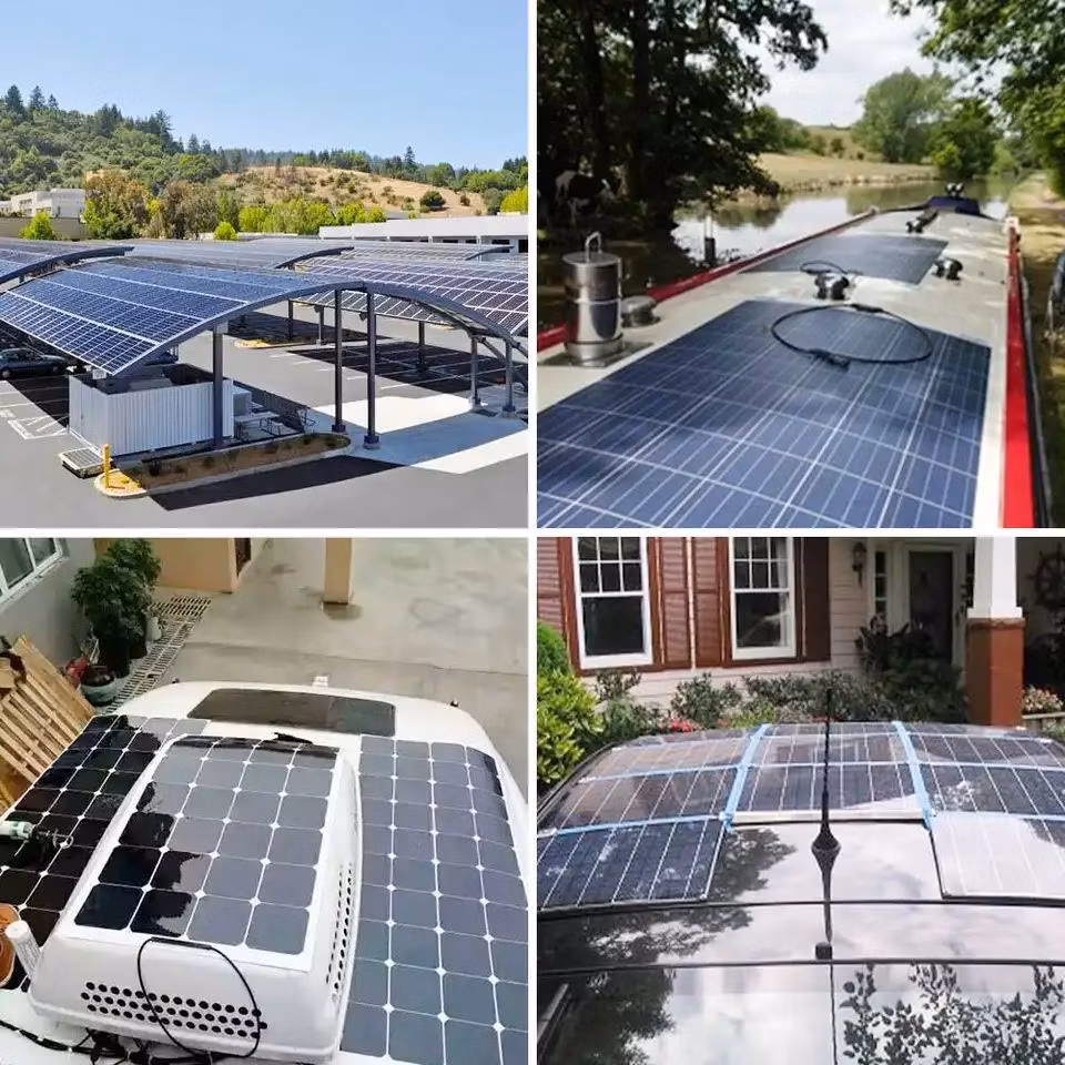 Solar Panel for RV Caravan Solar Power Camper Truck Boat Sun Energy 50W 200W 250W 300W 320W 30V 36V Build Solar Panel Systems Solar Roof Panels Design