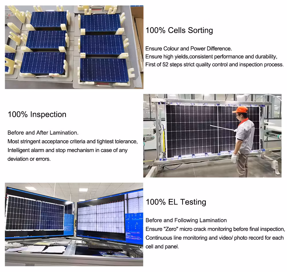 450W 550W 600W 400 Watt Half Cell PV Modules Black Mono Solar Panel 5bb 9bb