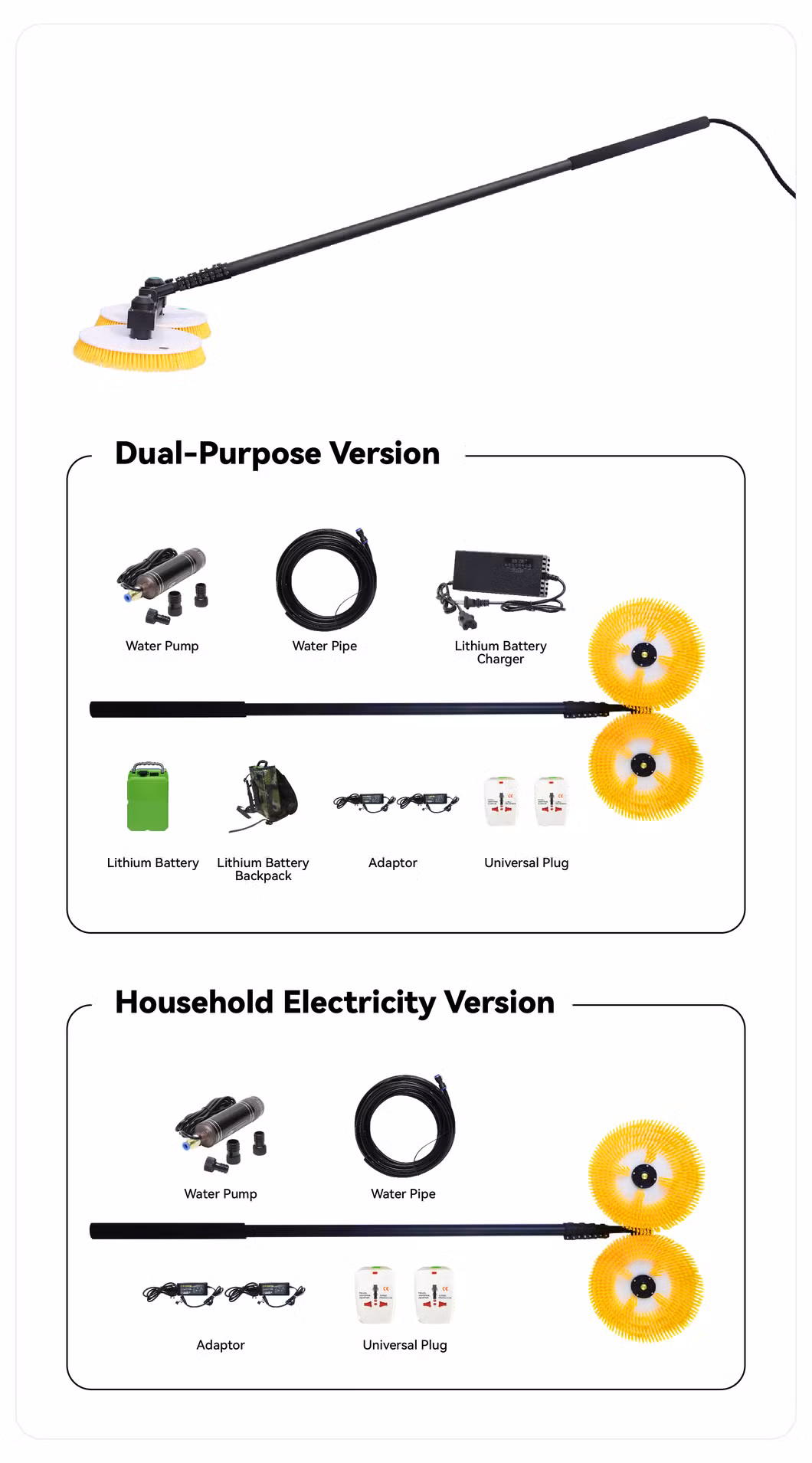 Solar Panel Electric Washing Device Photovoltaic Dust Clear Sweeping