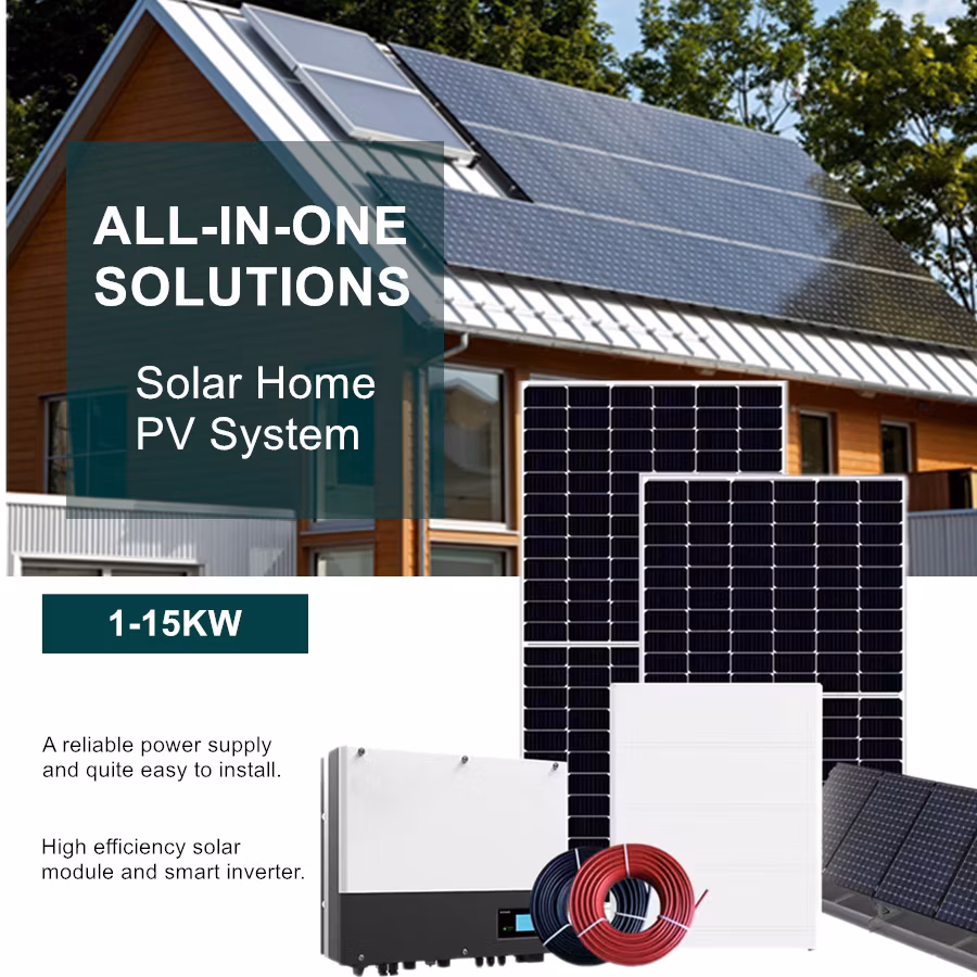 Residential 30kw 220V Home Electric Solar Energy System off Grid with Battery