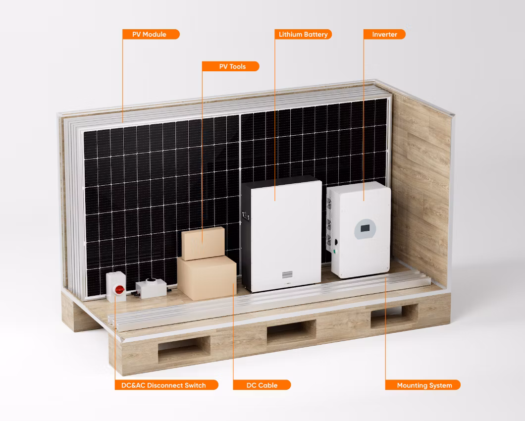 All in One Solar Power System 5kw 8kw 10kw 3 Phases Lithium Ion Batteries Solar Energy Hybrid System