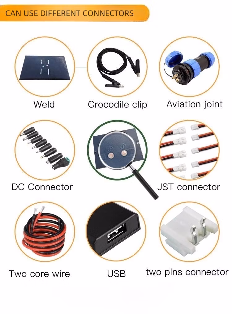 Toy Mobile LED Light Charger 2W 6V Small Solar Panel 136*110mm with pH2.0 Connectors From China Factory