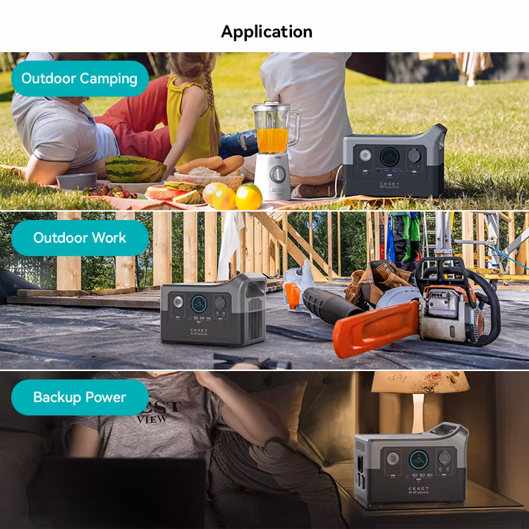 Ceget S7 Portable Power Station 700W 384wh 1.8hrs Fast Charging Solar Generator for Outdoor Camping/Rvs/Home Use