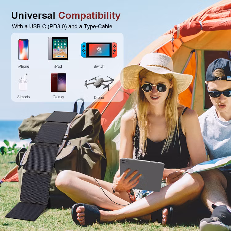 Panelroof Outdoor Portable 12W 36W Max 56wfolding Foldable Solar Panel Kit for Campers Emergency Use
