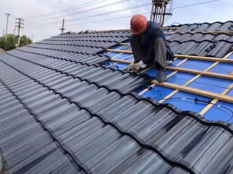 Piastrelle Solari Curvate Hantile Estetica Fotovoltaica 50W 120W Piastrelle Solari ad Alta Potenza