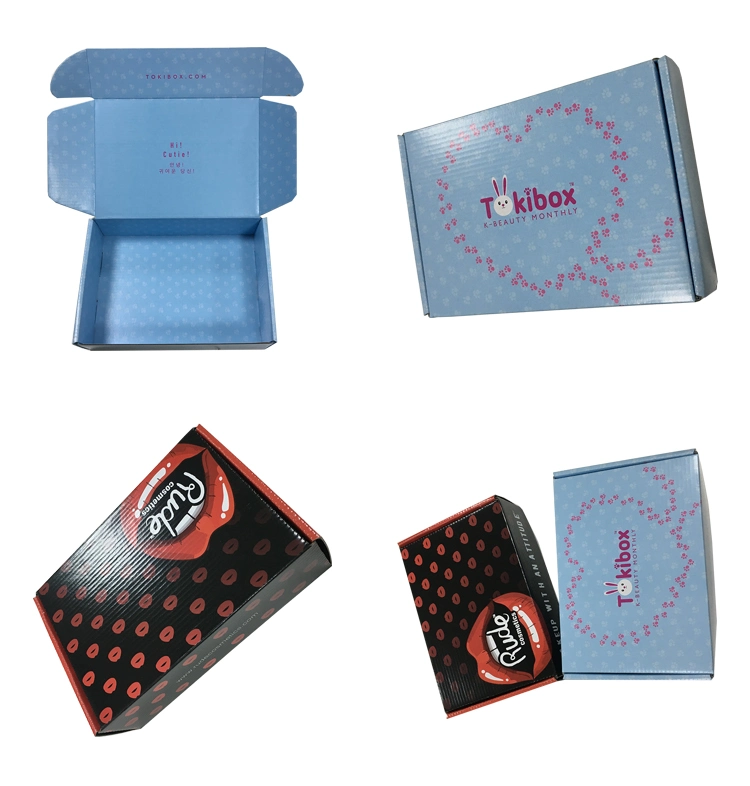 Color Cosmetics Products Carton Corrugated Packaging Shipping Customized Printing Logo Ziplock Closure Mailing Shipping Boxes