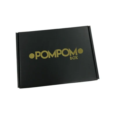 Plegado de negro mate <a href='/caja-de-carton/'>Caja de cartón</a> del logotipo de la Plata
