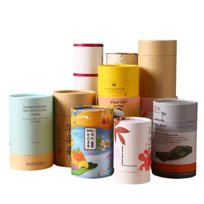 Caja de regalo de aluminio con lámina de papel Kraft a medida tubo redondo Embalaje (embalaje de los envases de alimentos)