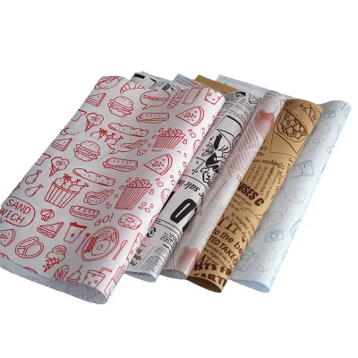 Personalizada mayorista Ecológico biodegradable resistente al agua resistente a la Grasa Pizza Delicatessen alimentos fritos del papel de embalaje