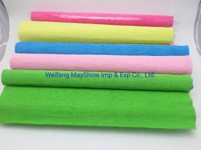 Hot dobles caras de envoltura de regalos, rollo de papel crepé Wholesales ecológica hechos a mano papel crepé