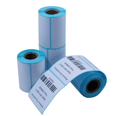 Fábrica al por mayor resistente al agua aceite Blanco autoadhesivo adhesivo térmico adhesivo Rollo de etiquetas térmicas normal de papel