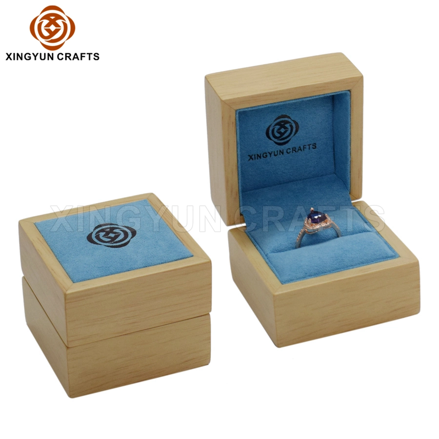 Luxury Walnut Handmade Custom Logo Ring Earring Pendant Jewelry Packaging Set Box with Velvet Insert Pad
