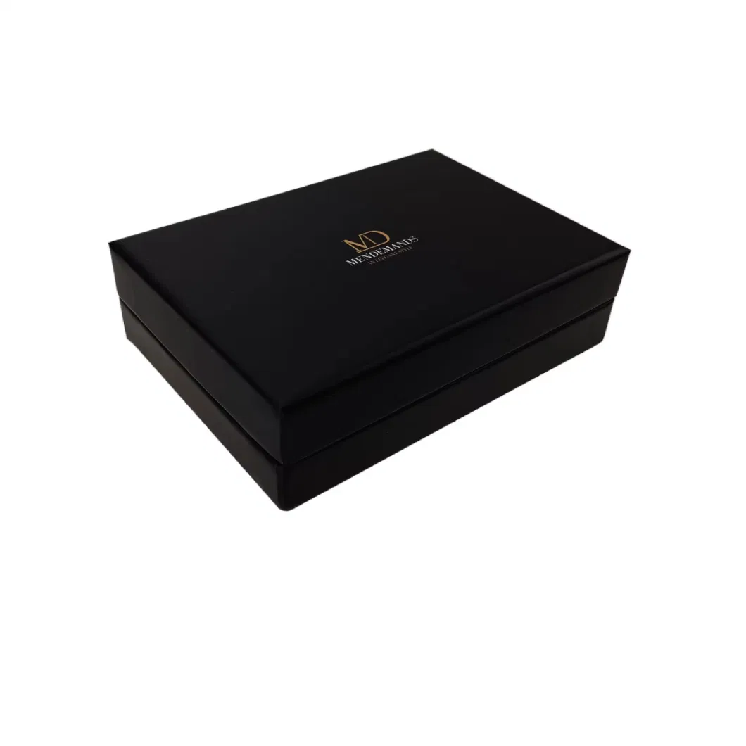 High Quality Small Lid and Base Gift Box Black Packaging Paper Top and Bottom Paperboard Box with Custom Logo