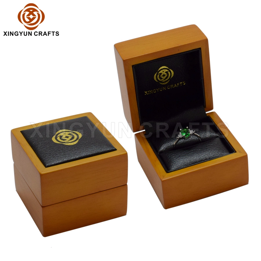 Luxury Walnut Handmade Custom Logo Ring Earring Pendant Jewelry Packaging Set Box with Velvet Insert Pad